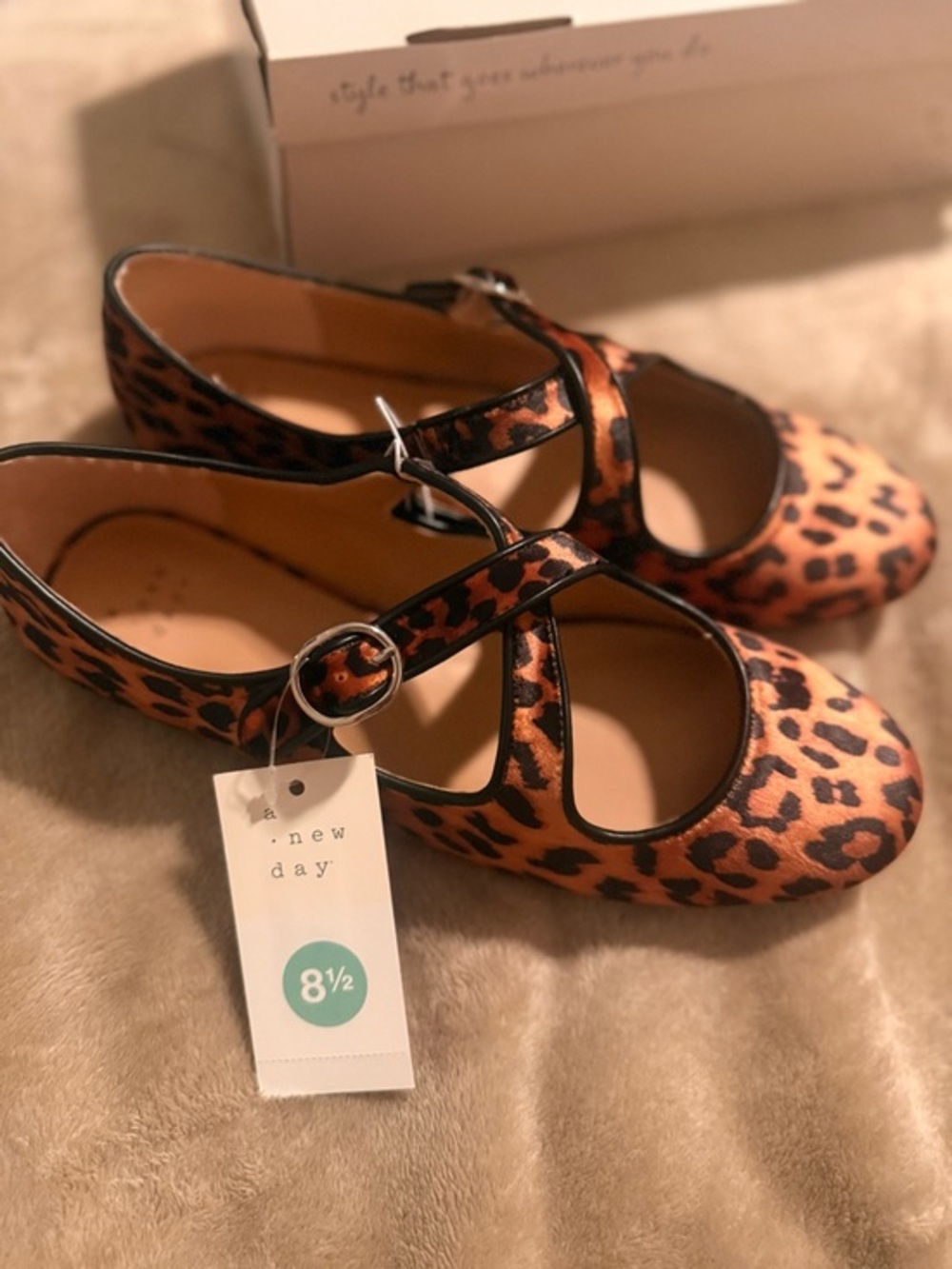 Leopard Print Ballet Flats – a New Day™ Light Brown Size 8.5 New